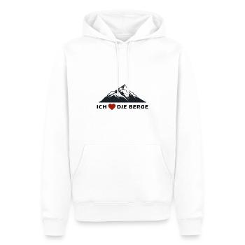 Ich liebe die Berge - Männer Premium Bio Hoodie - Weiß - Vorne - Nico (187cm)