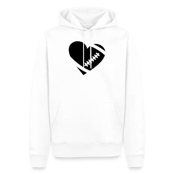 AMERICAN FOOTBALL HERZ - Männer Premium Bio Hoodie - Weiß - Vorne - Nico (187cm)