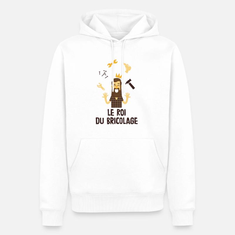 Le roi du bricolage - Sweat à capuche Premium bio Homme - blanc