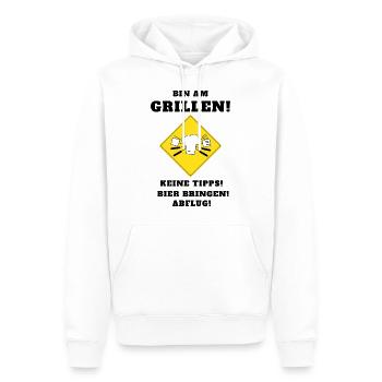 Barbecue Grillmeister Barbecue Roi Cadeau - Sweat à capuche Premium bio Homme - blanc - Devant - Nico (187cm)