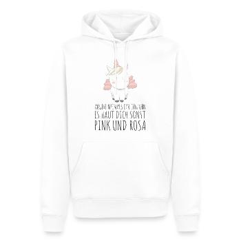 EINHORN | Pink und Rosa | Einhorn Sprüche UNICORN - Männer Premium Bio Hoodie - Weiß - Vorne - Nico (187cm)