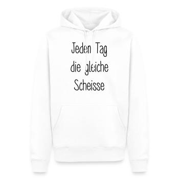 Every day the same shit - Men’s Premium Organic Hoodie - white - Front - Nico (187cm)