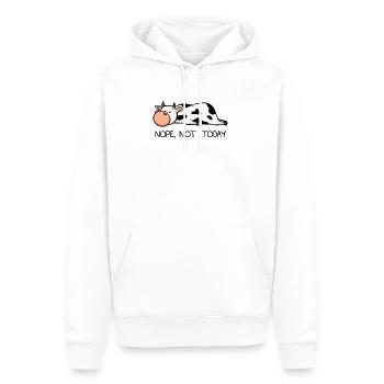 Funny Lazy Cow Calf Nope farmer milk gift - Men’s Premium Organic Hoodie - white - Front - Nico (187cm)