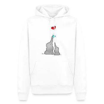Elefanten Herz Luftballon Baby Geburtstag - Männer Premium Bio Hoodie - Weiß - Vorne - Nico (187cm)