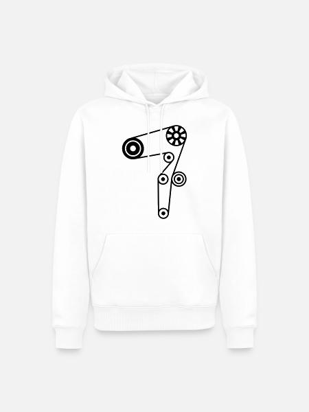 Zahnriemen_c1 - Männer Premium Bio Hoodie - Weiß