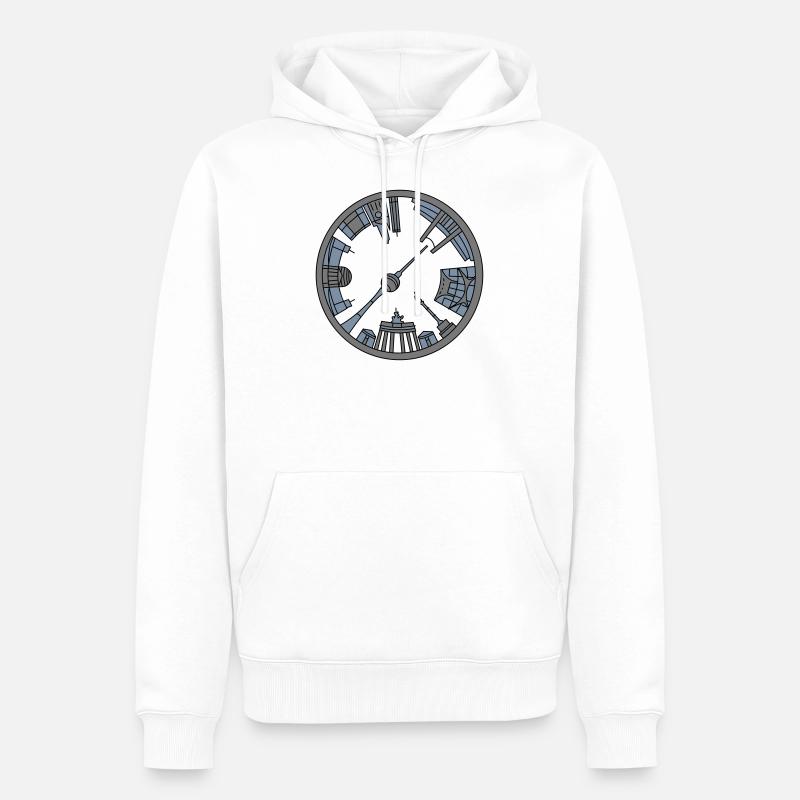 BERLIN Emblem - Männer Premium Bio Hoodie - Weiß
