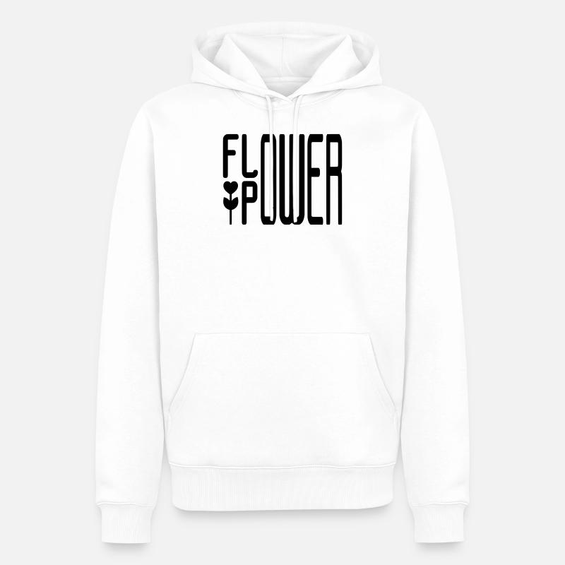 BLUMENLEISTUNG - Männer Premium Bio Hoodie - Weiß