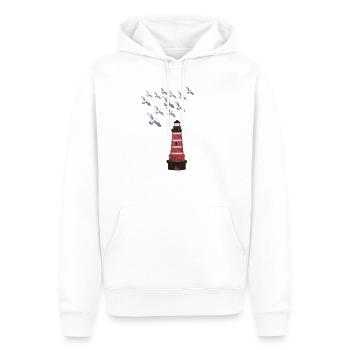 lighthouse - Men’s Premium Organic Hoodie - white - Front - Nico (187cm)