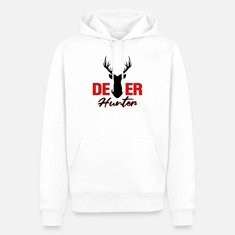 Hirsch Jäger Rotwild - Männer Premium Bio Hoodie - Weiß