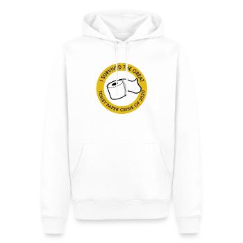 J'ai survécu à la grande crise du papier hygiénique (Corona) - Sweat à capuche Premium bio Homme - blanc - Devant - Nico (187cm)