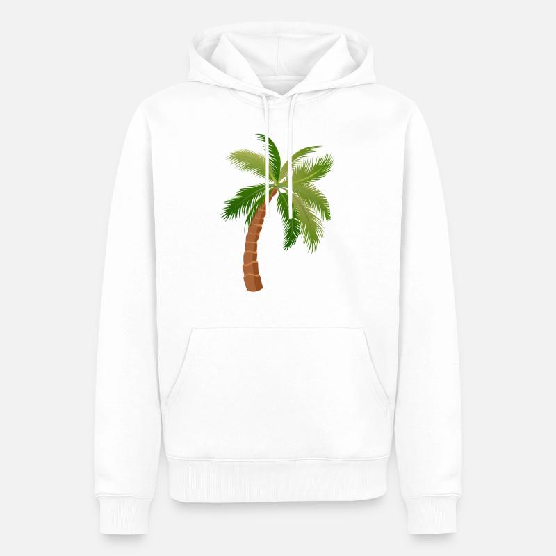 palmier arbre palmiers 1 - Sweat à capuche Premium bio Homme - blanc