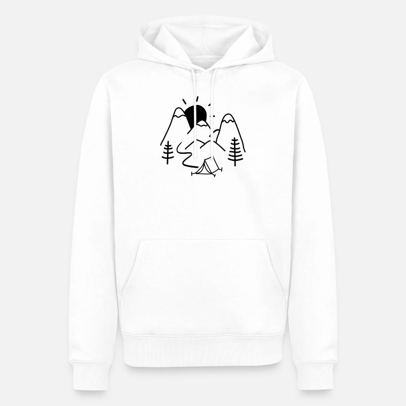 camping - Sweat à capuche Premium bio Homme - blanc