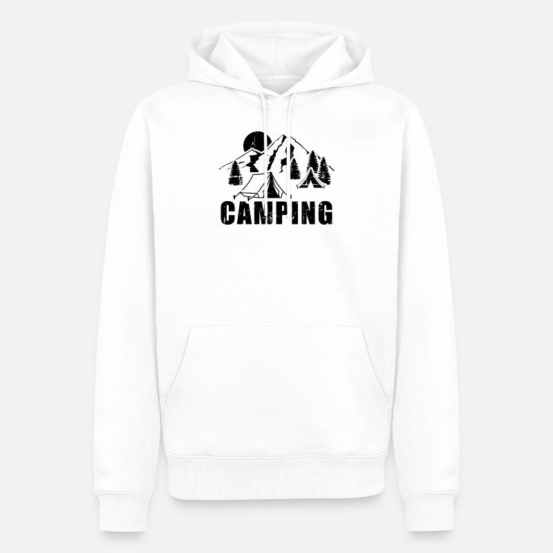 camping - Sweat à capuche Premium bio Homme - blanc
