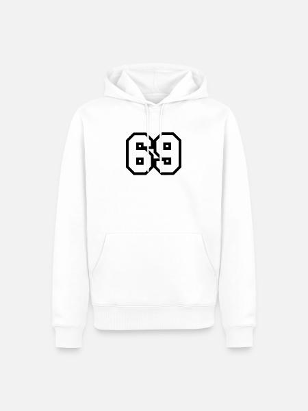 69 nummer - Mannen Premium Bio hoodie - wit
