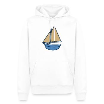 Sailboat - Men’s Premium Organic Hoodie - white - Front - Nico (187cm)
