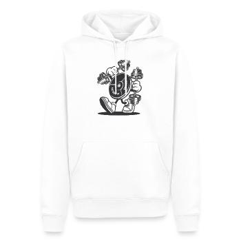 Hantelscheibe Figur - Männer Premium Bio Hoodie - Weiß - Vorne - Nico (187cm)