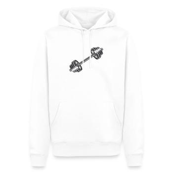 haltère - Sweat à capuche Premium bio Homme - blanc - Devant - Nico (187cm)