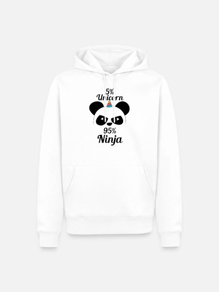 Einhorn Panda Ninja Kung Fu Panda - Männer Premium Bio Hoodie - Weiß