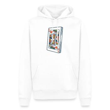 Königskarte Kartenspiel - Männer Premium Bio Hoodie - Weiß - Vorne - Nico (187cm)