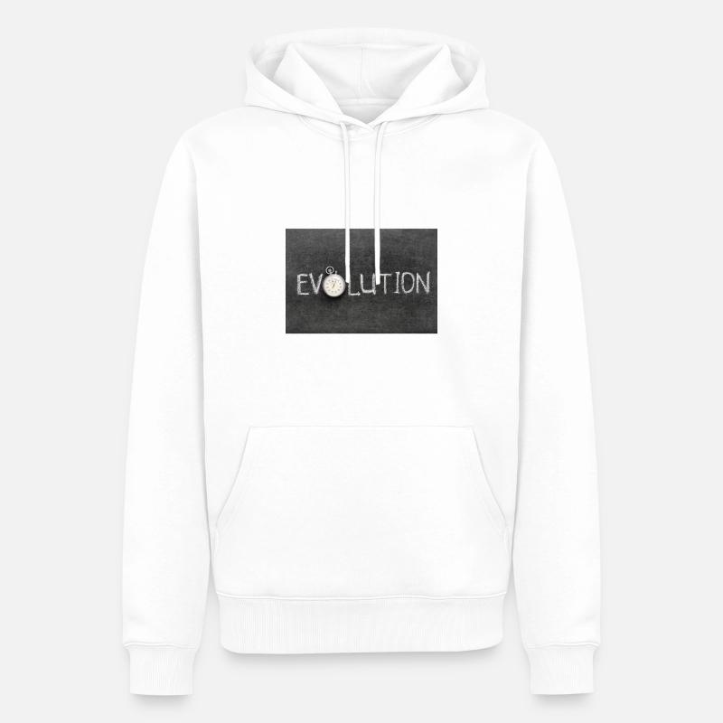 Évolution - Sweat à capuche Premium bio Homme - blanc