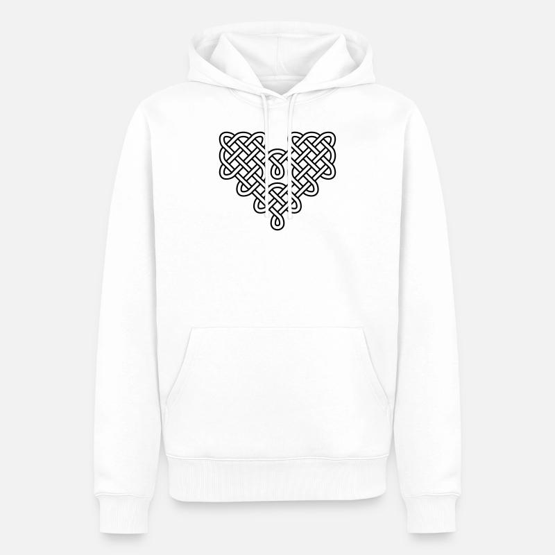 Herz 2 - Männer Premium Bio Hoodie - Weiß