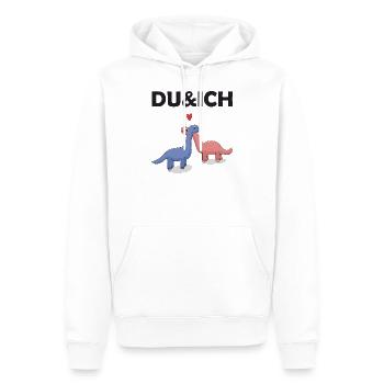 Valentinstag Spruch Du&ICH Dino Paar Liebe - Männer Premium Bio Hoodie - Weiß - Vorne - Nico (187cm)