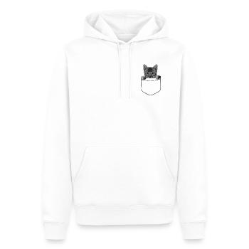 Chat dans ta poche - Sweat à capuche Premium bio Homme - blanc - Devant - Nico (187cm)