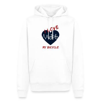 Herzklopfen Liebe Rennrad Fahrrad Heartbeat Puls - Männer Premium Bio Hoodie - Weiß - Vorne - Nico (187cm)