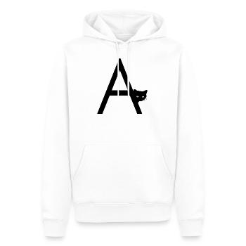 Buchstabe A mit Katze - Männer Premium Bio Hoodie - Weiß - Vorne - Nico (187cm)