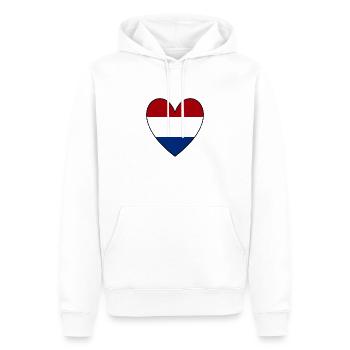 Pays-Bas Coeur - Sweat à capuche Premium bio Homme - blanc - Devant - Nico (187cm)