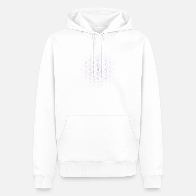 Fleur de vie Violette estompée - Sweat à capuche Premium bio Homme - blanc