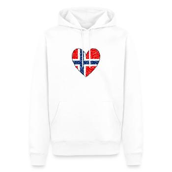 Norvège Coeur - Sweat à capuche Premium bio Homme - blanc - Devant - Nico (187cm)