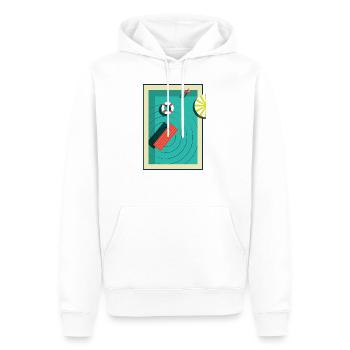 Piscine en été - Sweat à capuche Premium bio Homme - blanc - Devant - Nico (187cm)