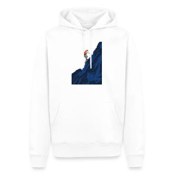 Alpiniste sur la montagne - Sweat à capuche Premium bio Homme - blanc - Devant - Nico (187cm)
