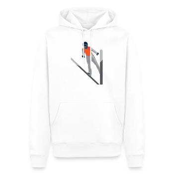 Skispringer - Männer Premium Bio Hoodie - Weiß - Vorne - Nico (187cm)