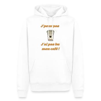J'peux pas J'ai pas bu mon café - Sweat à capuche Premium bio Homme - blanc - Devant - Nico (187cm)