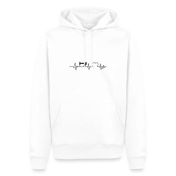 machine à coudre battement de cœur couture ECG cou - Sweat à capuche Premium bio Homme - blanc - Devant - Nico (187cm)