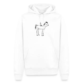 Ausritt auf dem Pferdchen  - Männer Premium Bio Hoodie - Weiß - Vorne - Nico (187cm)
