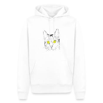 Katze,Kater,Katzenliebhaber, Katzenkopf,Katzenauge - Männer Premium Bio Hoodie - Weiß - Vorne - Nico (187cm)