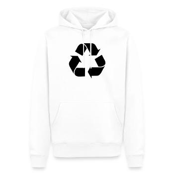 recycler recyclage - Sweat à capuche Premium bio Homme - blanc - Devant - Nico (187cm)