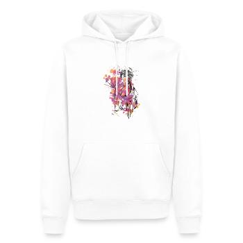 Femme japonaise - Sweat à capuche Premium bio Homme - blanc - Devant - Nico (187cm)