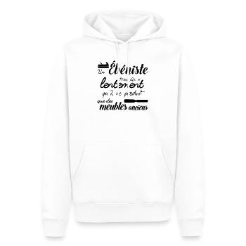 Un ébéniste travaille que des meubles anciens - Sweat à capuche Premium bio Homme - blanc - Devant - Nico (187cm)