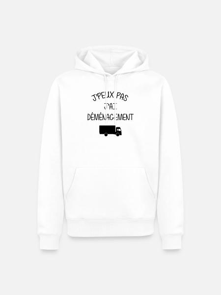 mover flytning flytte flyttefirma bevæger lastbil - Herre Premium økologisk hoodie - hvid