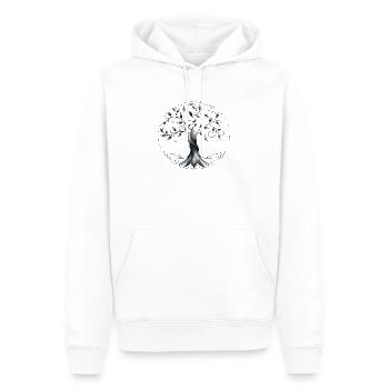 Baum des Lebens - Männer Premium Bio Hoodie - Weiß - Vorne - Nico (187cm)