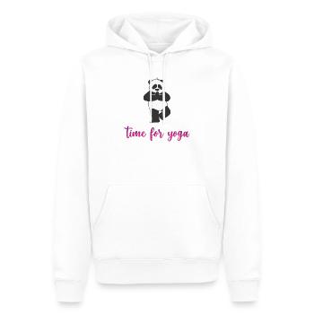 C’est le temps du yoga - Sweat à capuche Premium bio Homme - blanc - Devant - Nico (187cm)