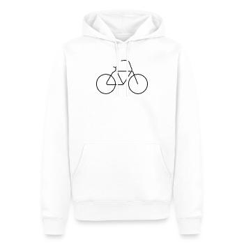 Illustration de vélo minimaliste - Sweat à capuche Premium bio Homme - blanc - Devant - Nico (187cm)