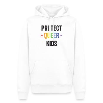 Mois de la fierté LGBT - Protégez les enfants queer - Sweat à capuche Premium bio Homme - blanc - Devant - Nico (187cm)