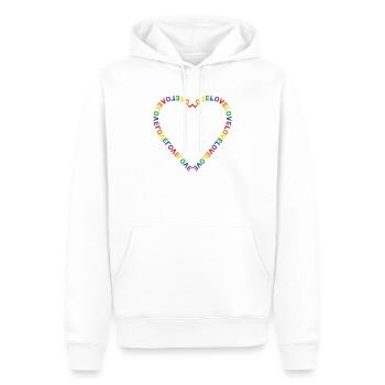 Regenbogen Herz Love LGBTQ+ - Männer Premium Bio Hoodie - Weiß - Vorne - Nico (187cm)