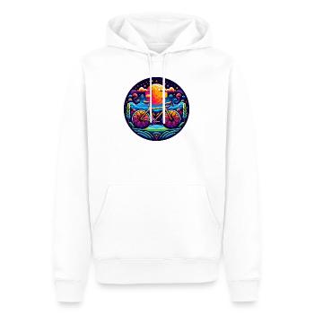 L’abstraction cycliste pour les cyclistes - Sweat à capuche Premium bio Homme - blanc - Devant - Nico (187cm)