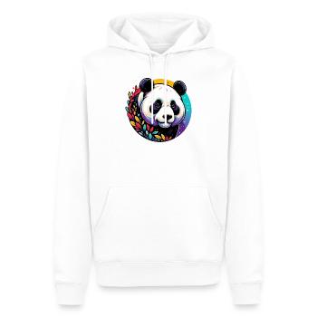 Panda - Männer Premium Bio Hoodie - Weiß - Vorne - Nico (187cm)